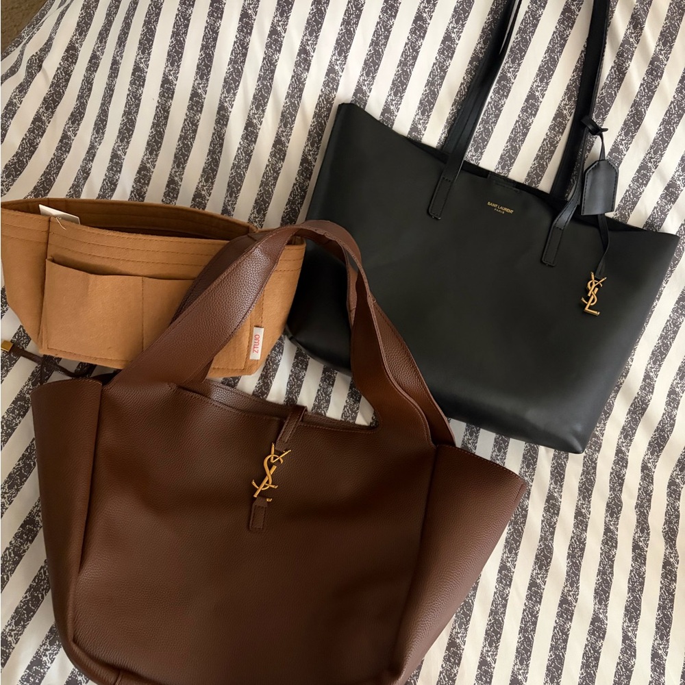 Bundle of luxury Black and Brown Tote Bag dupe